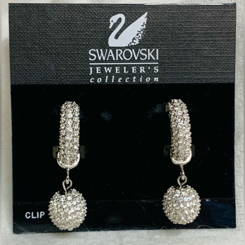 Swarovski Silver Crystal Drop Earrings